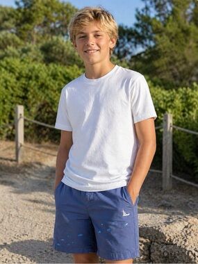 Vineyard Vines Boys Breaker Shorts Blue with Fish Size 16